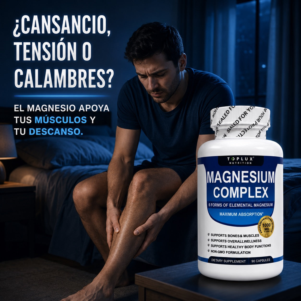 Rivierly Magnesium Complex 1000 mg | 6 Formas de Magnesio – 90 Cápsulas